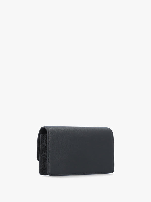 Mini Nero Tumbled Leather Cross-Body Bag