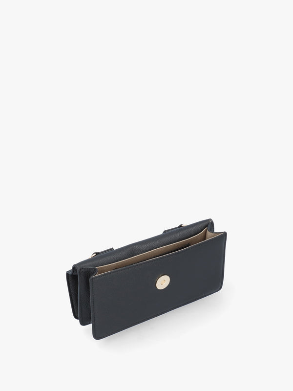 Mini Nero Tumbled Leather Cross-Body Bag