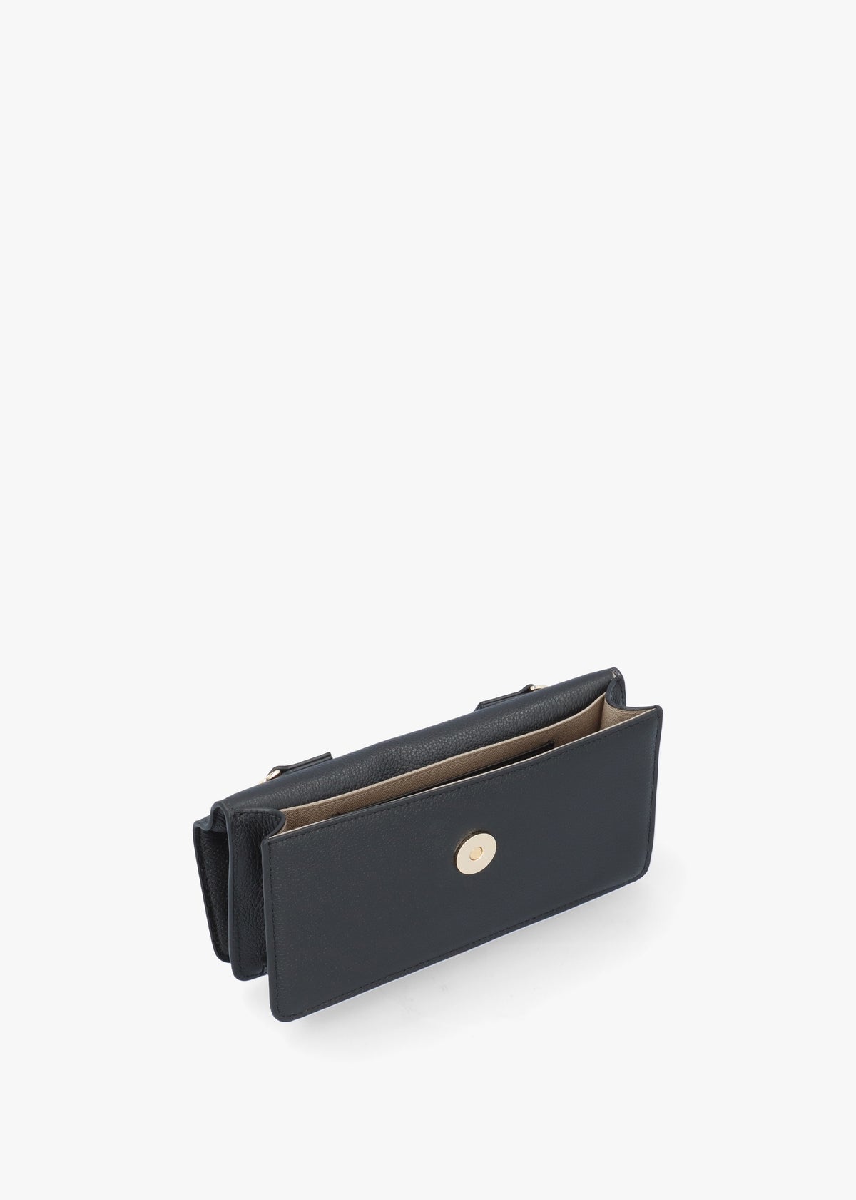 Mini Nero Tumbled Leather Cross-Body Bag
