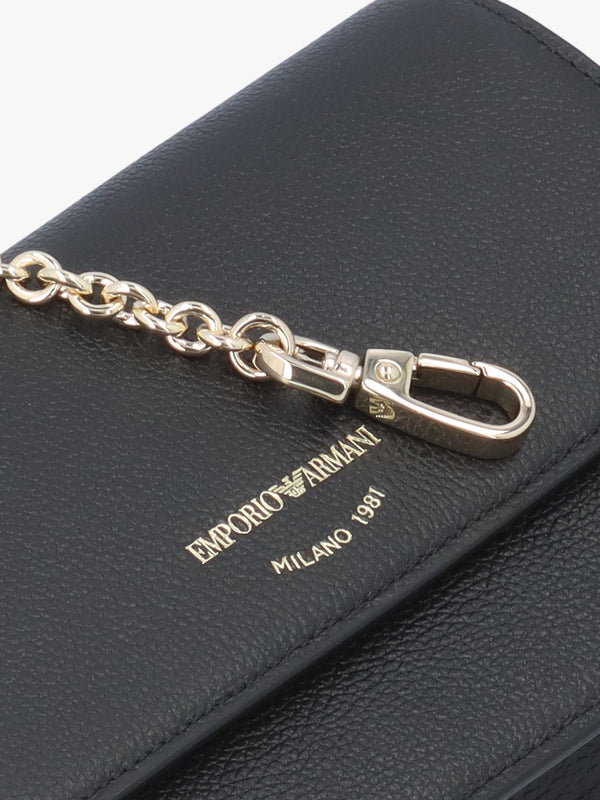 Mini Nero Tumbled Leather Cross-Body Bag
