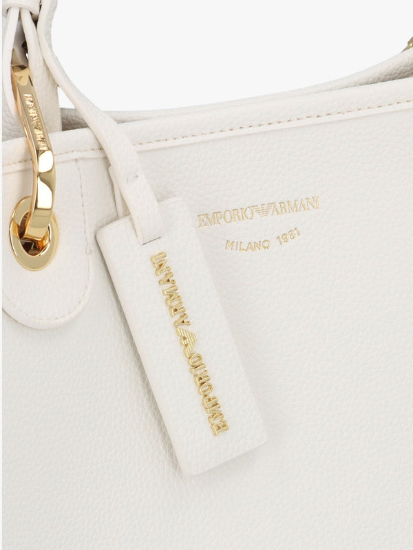 Medium Myea Bianco Cuoio Shopper With Pouch