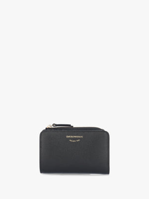 Bifold Nero Tumbled Leather Zip Around Wallet