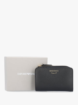 Bifold Nero Tumbled Leather Zip Around Wallet