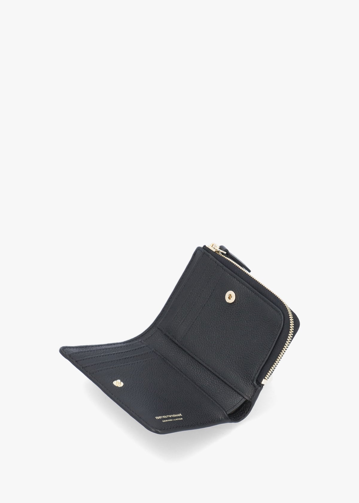 Bifold Nero Tumbled Leather Zip Around Wallet