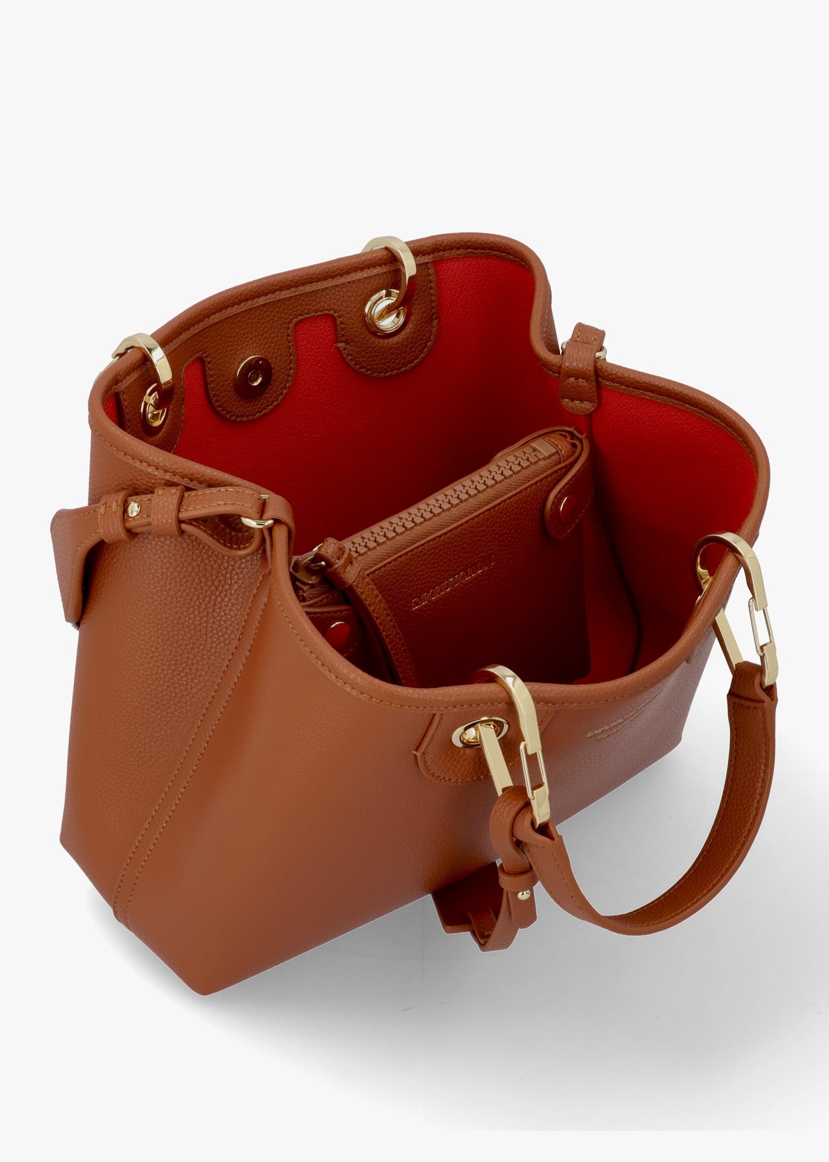 Myea Cuoio Rosso Shopper Bag With Pouch