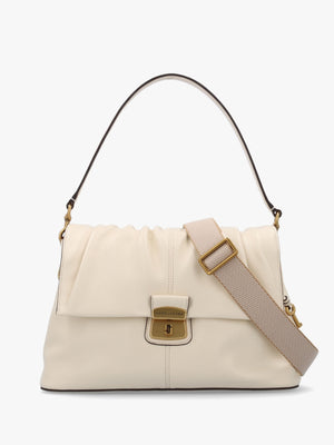 The Cristina Ivory Leather Messenger Bag