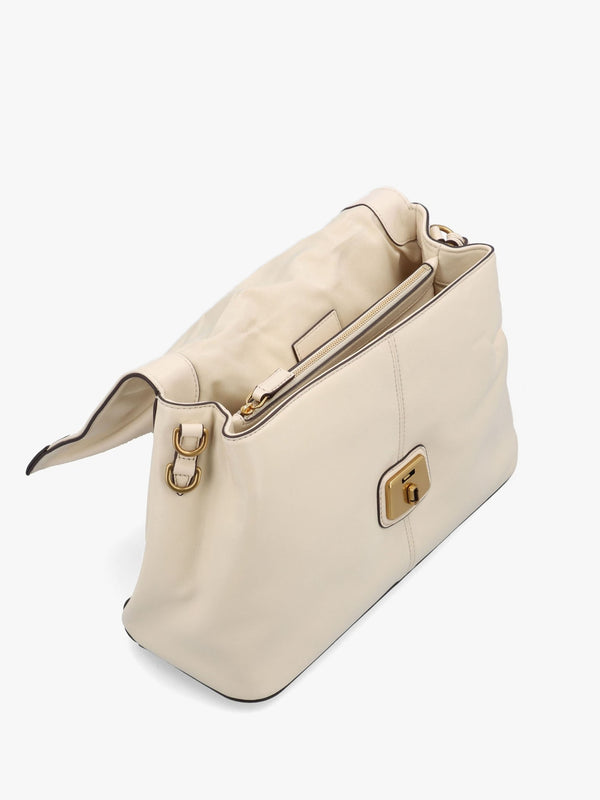 The Cristina Ivory Leather Messenger Bag