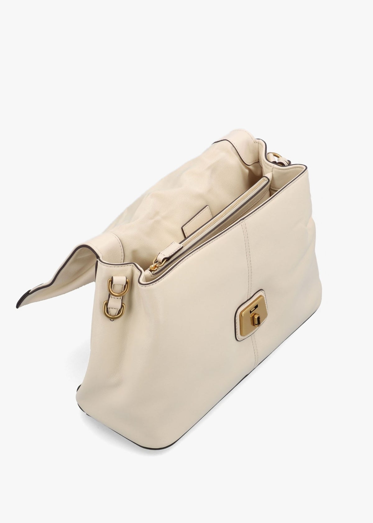 The Cristina Ivory Leather Messenger Bag