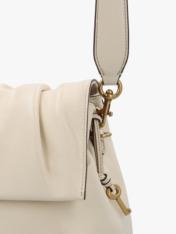 The Cristina Ivory Leather Messenger Bag