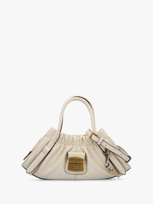 The Cristina Small Ivory Leather Satchel Bag