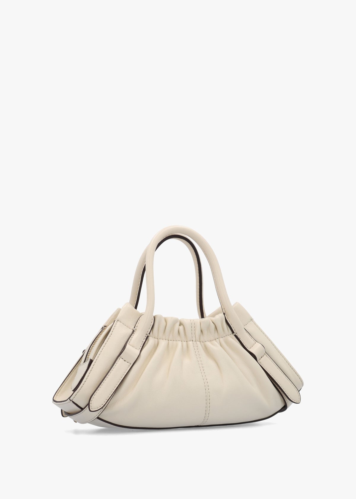 The Cristina Small Ivory Leather Satchel Bag