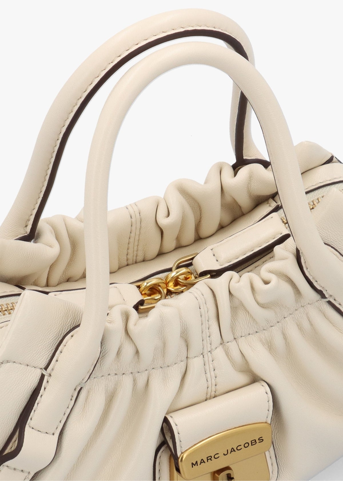 The Cristina Small Ivory Leather Satchel Bag