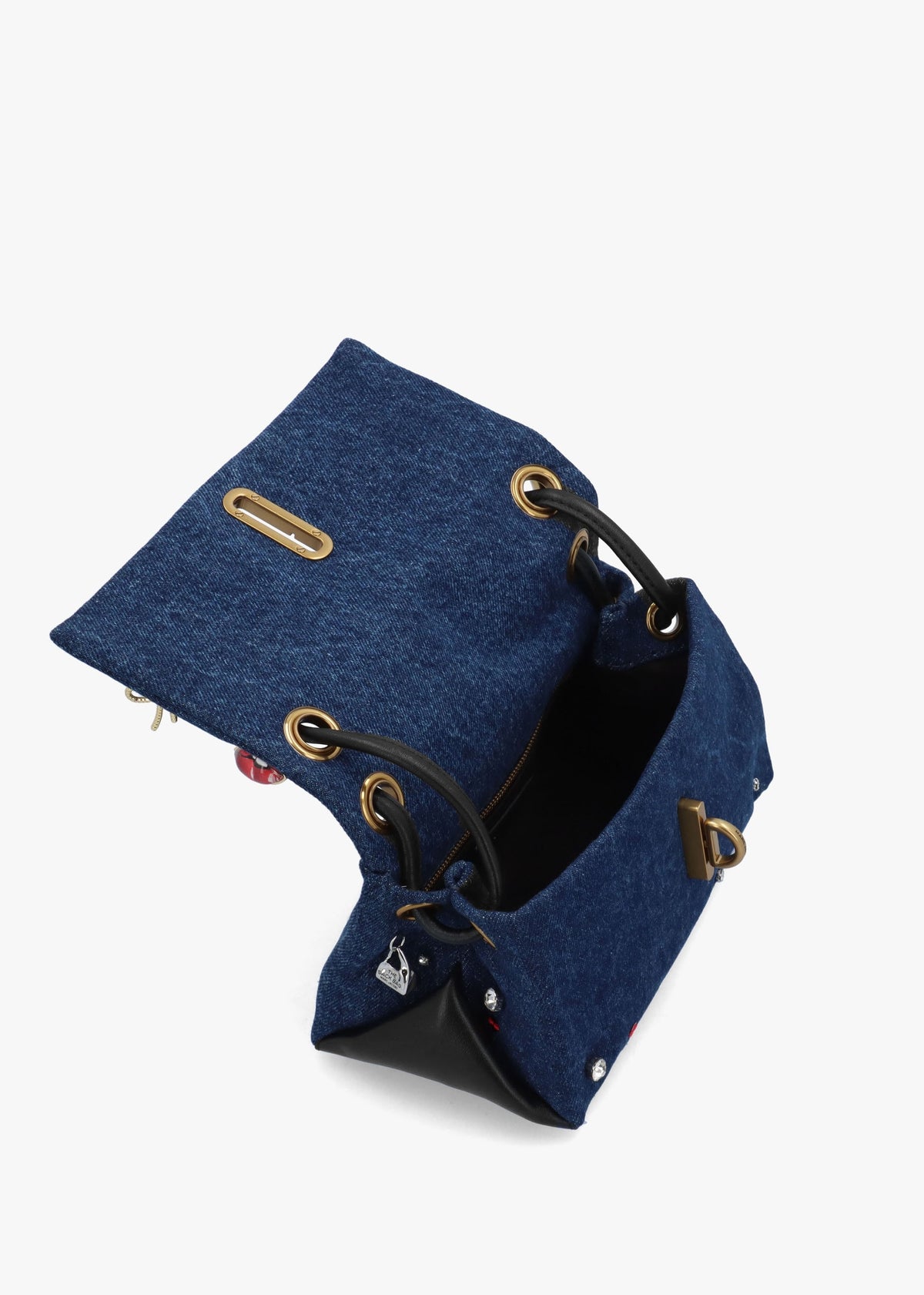 The Trinket Charm Denim Mini Dual Bag