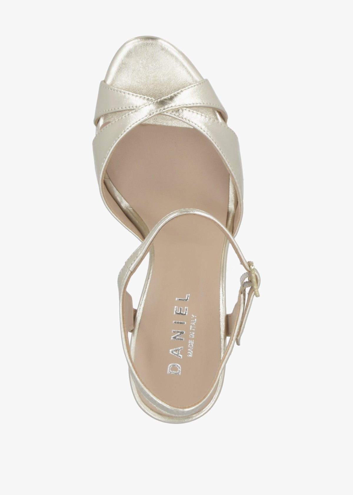 Avernew Gold Leather Platform Heeled Sandals