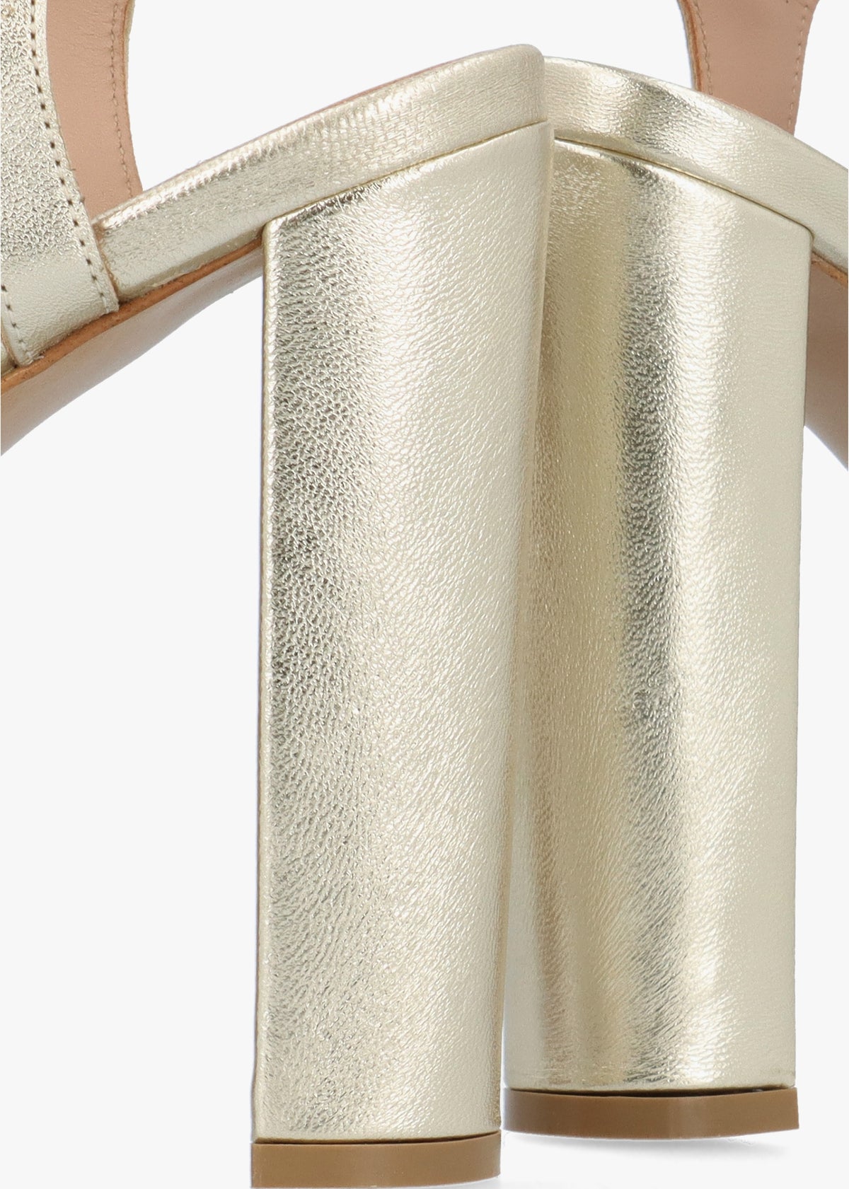 Avernew Gold Leather Platform Heeled Sandals