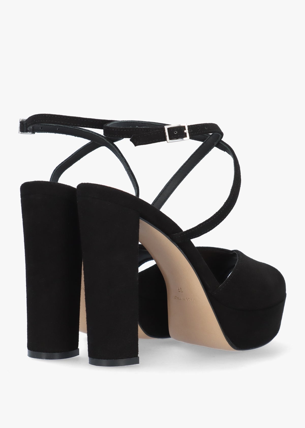 Avercross Black Suede Platform Heeled Sandals