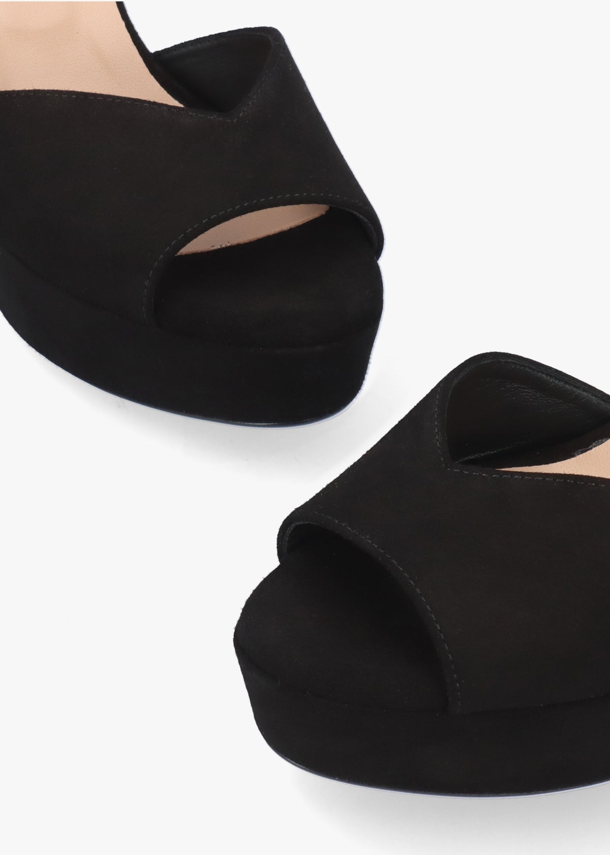 Avercross Black Suede Platform Heeled Sandals