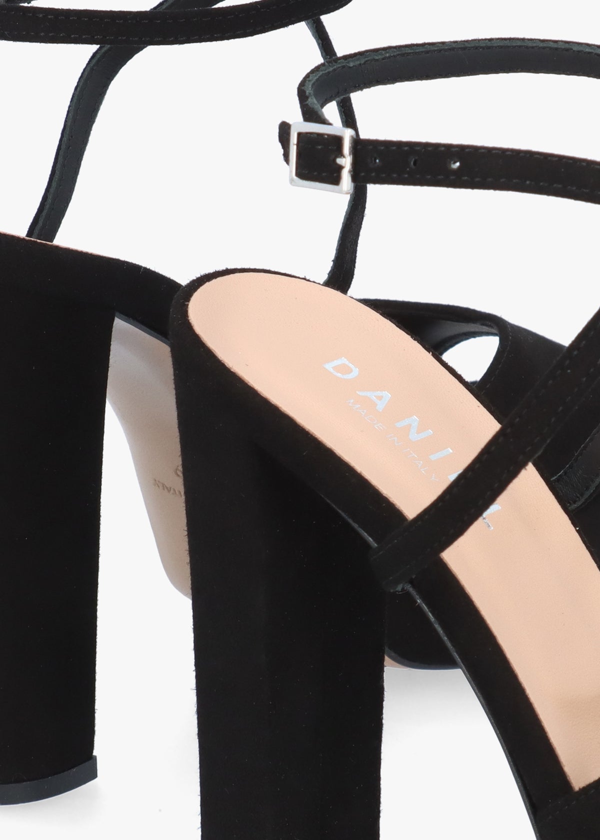 Avercross Black Suede Platform Heeled Sandals