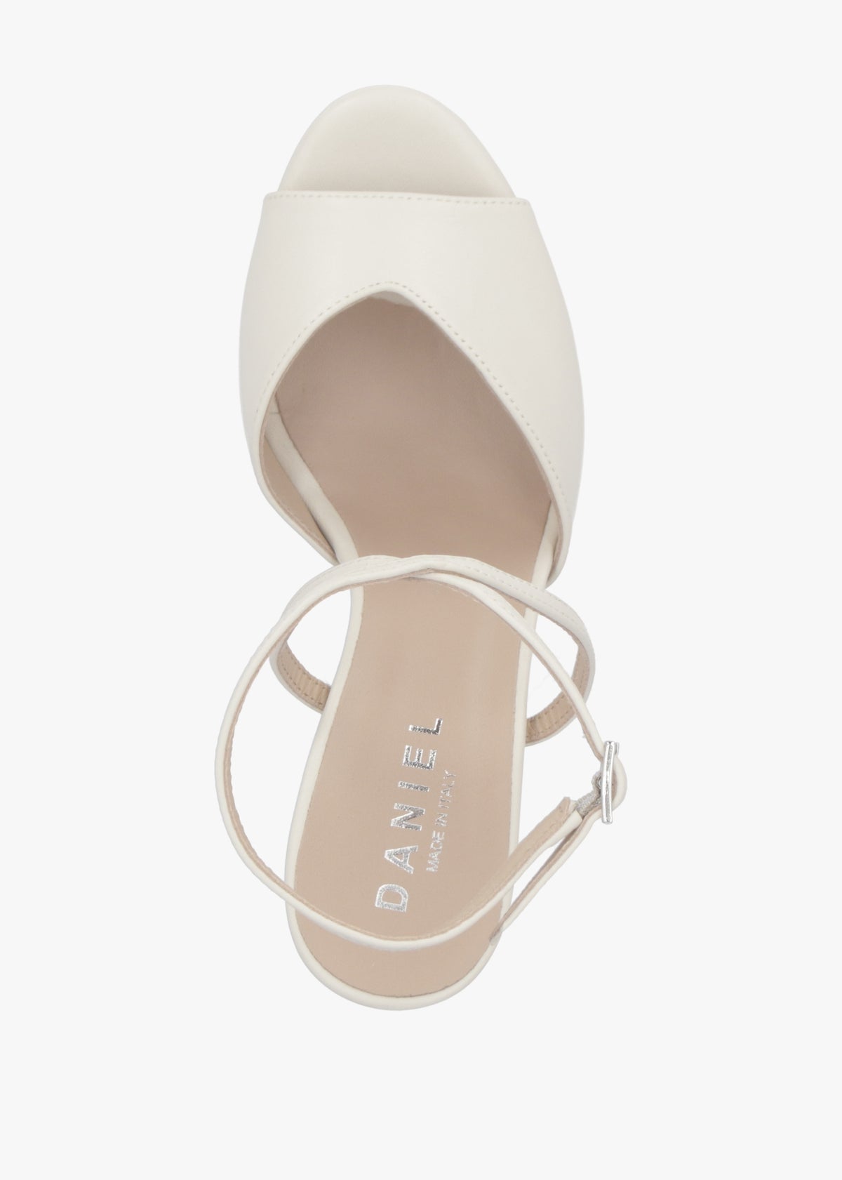 Avercross Cream Leather Platform Heeled Sandals