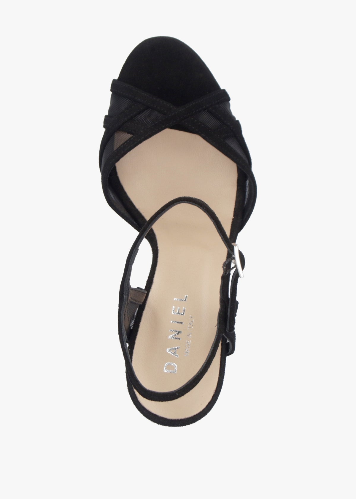 Avermesh Black Suede Platform Heeled Sandals
