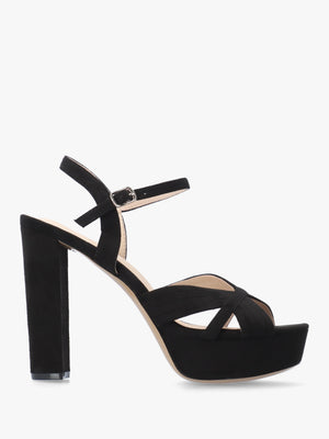 Avery Black Platform Heeled Sandals