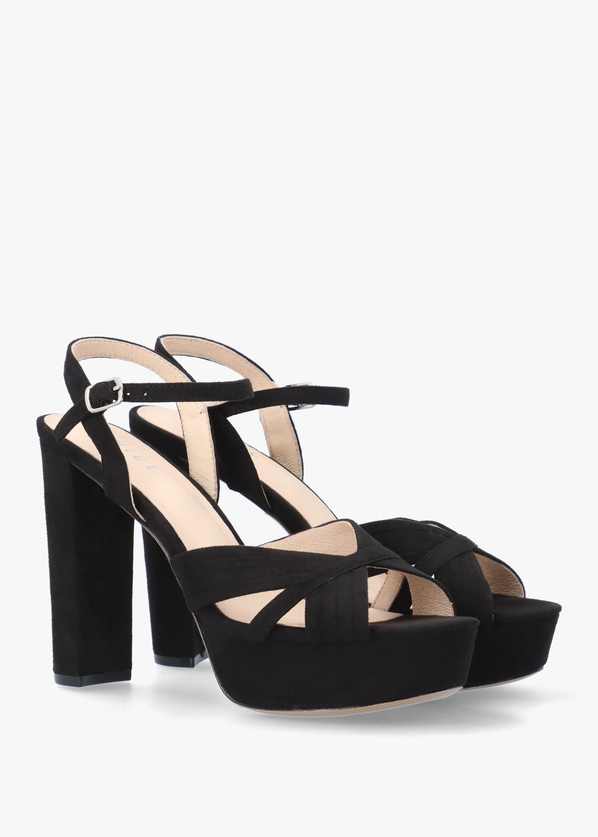 Avery Black Platform Heeled Sandals