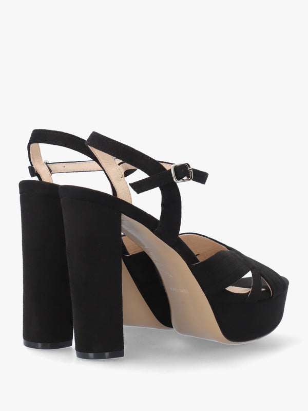 Avery Black Platform Heeled Sandals