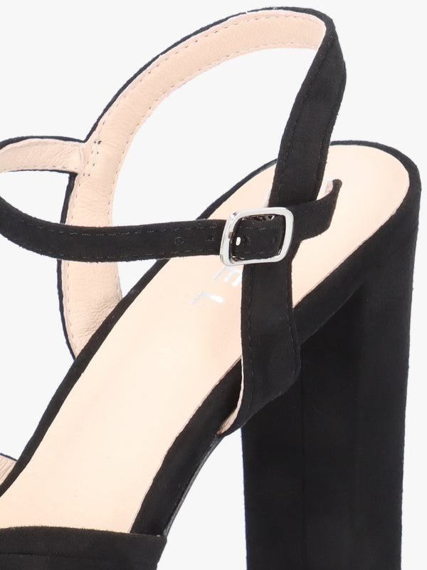 Avery Black Platform Heeled Sandals