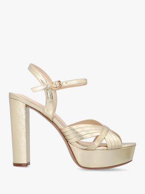 Avery Gold Platform Heeled Sandals