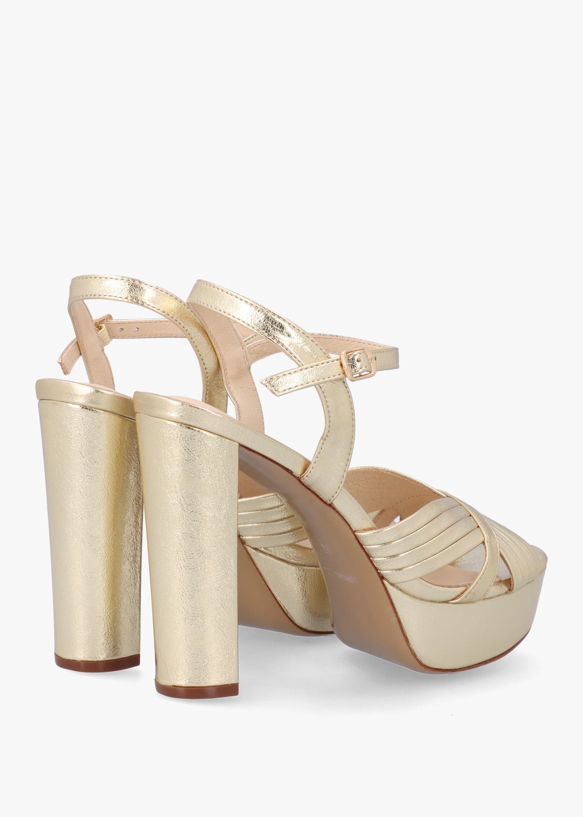 Avery Gold Platform Heeled Sandals