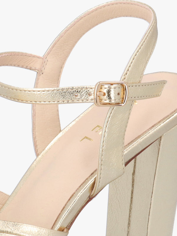 Avery Gold Platform Heeled Sandals