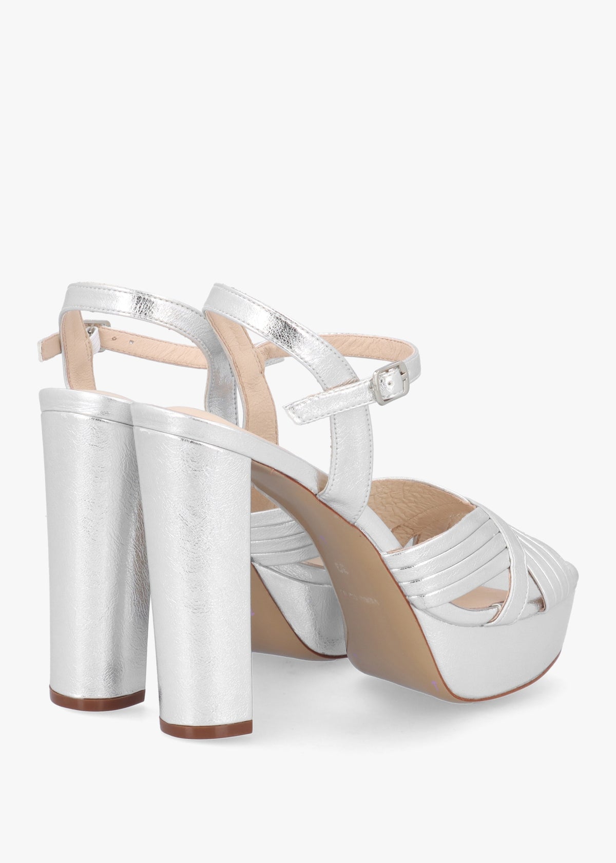 Avery Silver Platform Heeled Sandals