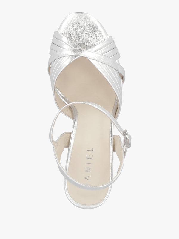 Avery Silver Platform Heeled Sandals