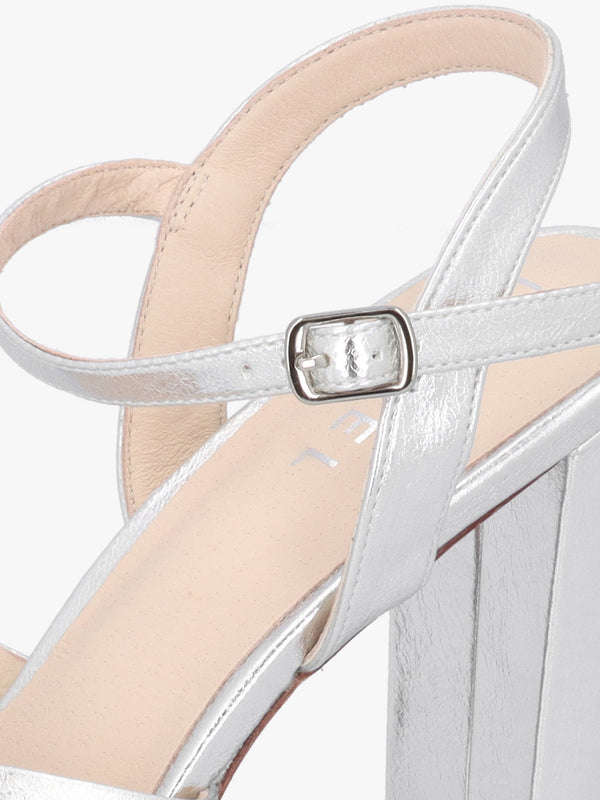 Avery Silver Platform Heeled Sandals