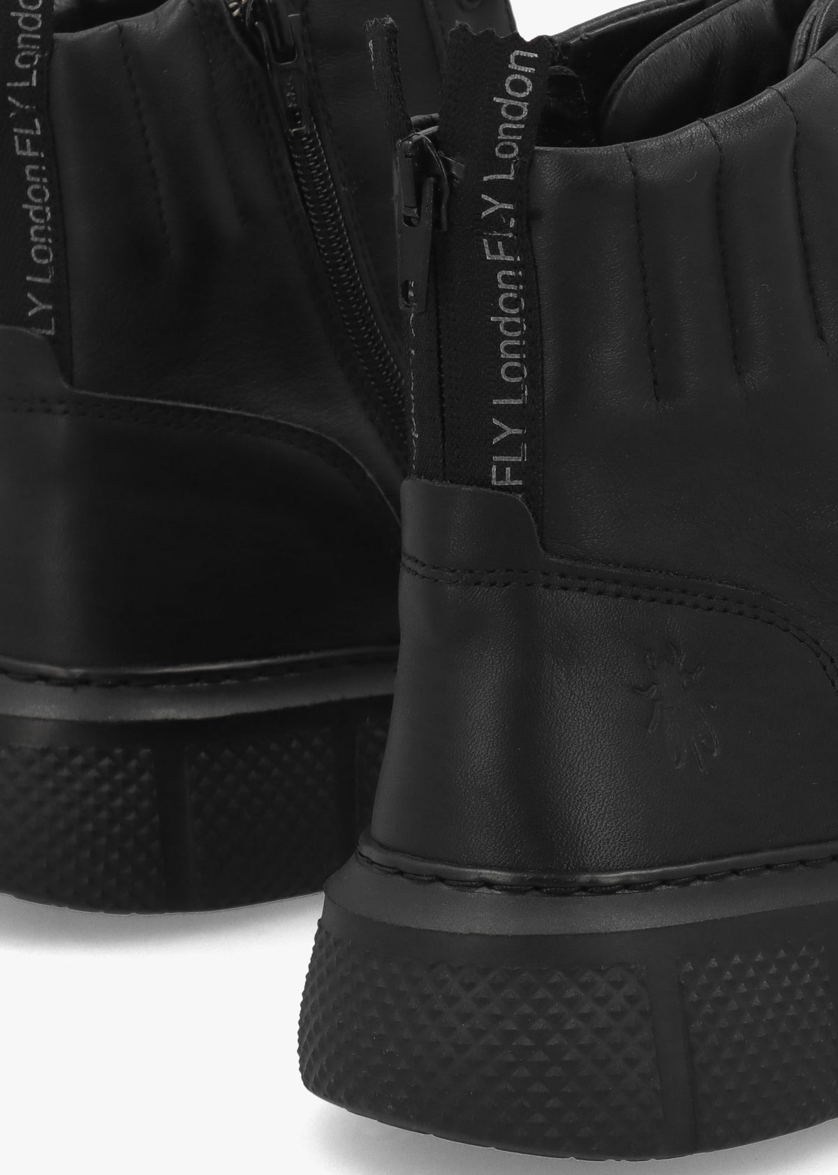 Erby Black Leather Sporty Ankle Boots