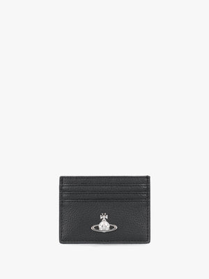 Black Grain Flat Card Holder