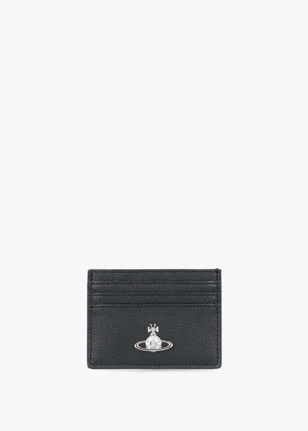 Black Grain Flat Card Holder