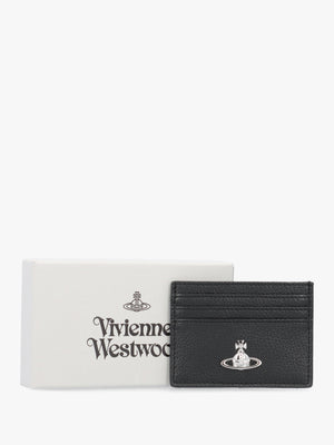Black Grain Flat Card Holder