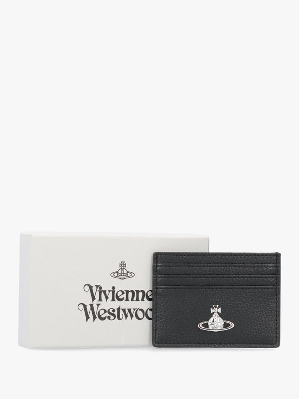 Black Grain Flat Card Holder
