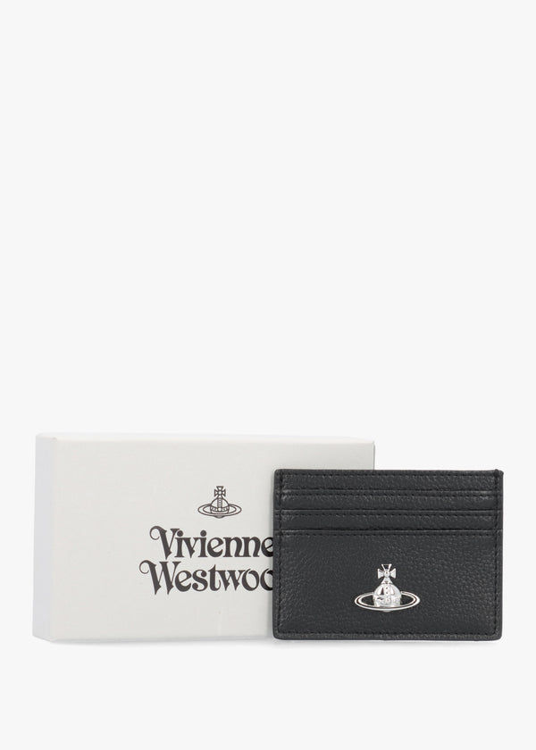 Black Grain Flat Card Holder