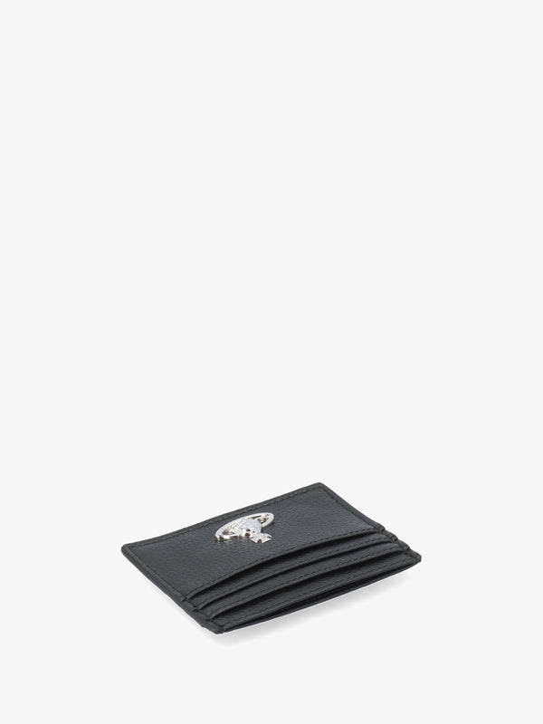 Black Grain Flat Card Holder