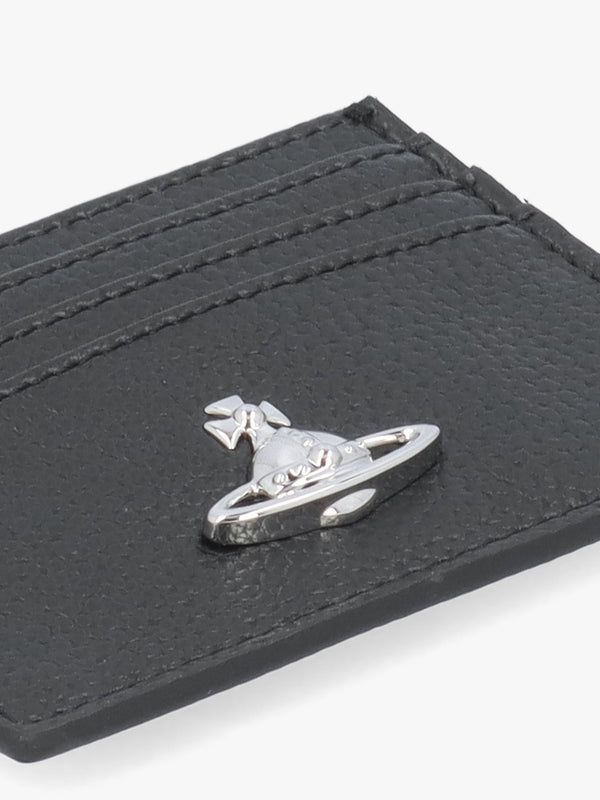 Black Grain Flat Card Holder