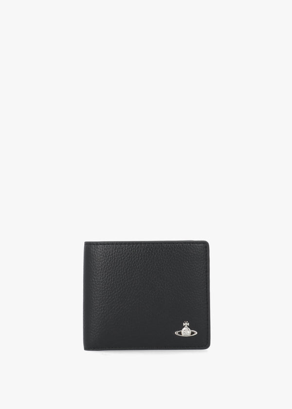 Men's Billfold Black Grain Wallet