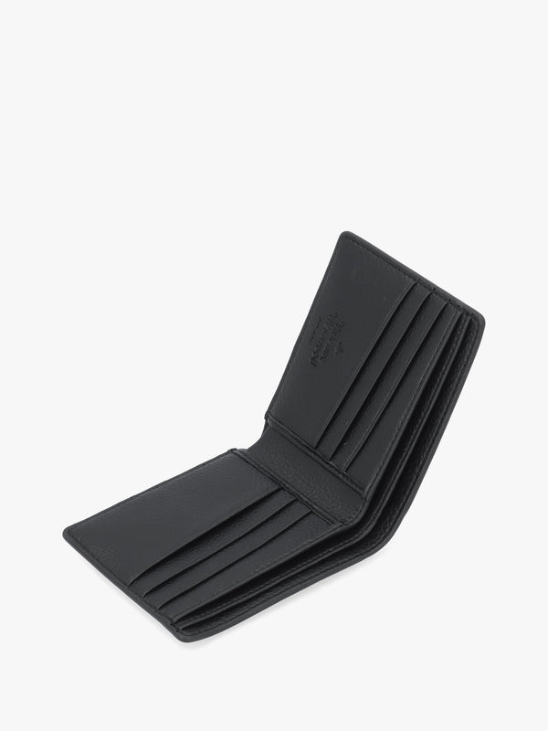 Men's Billfold Black Grain Wallet