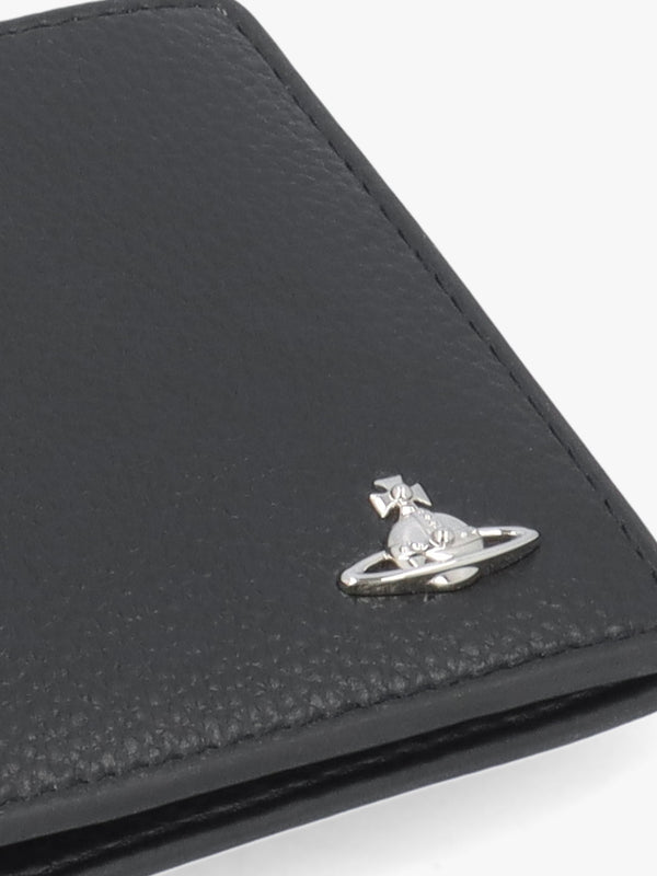 Men's Billfold Black Grain Wallet