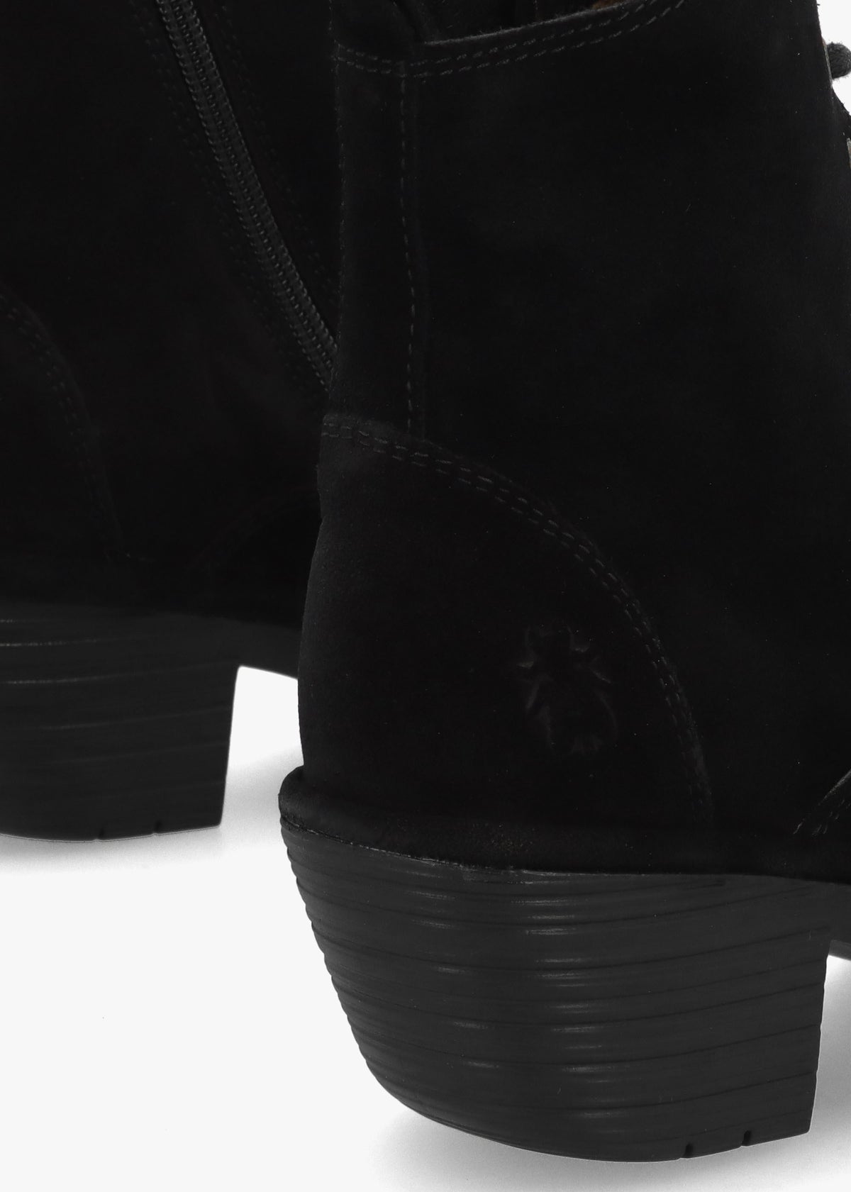 Wune Black Suede Block Heel Ankle Boots