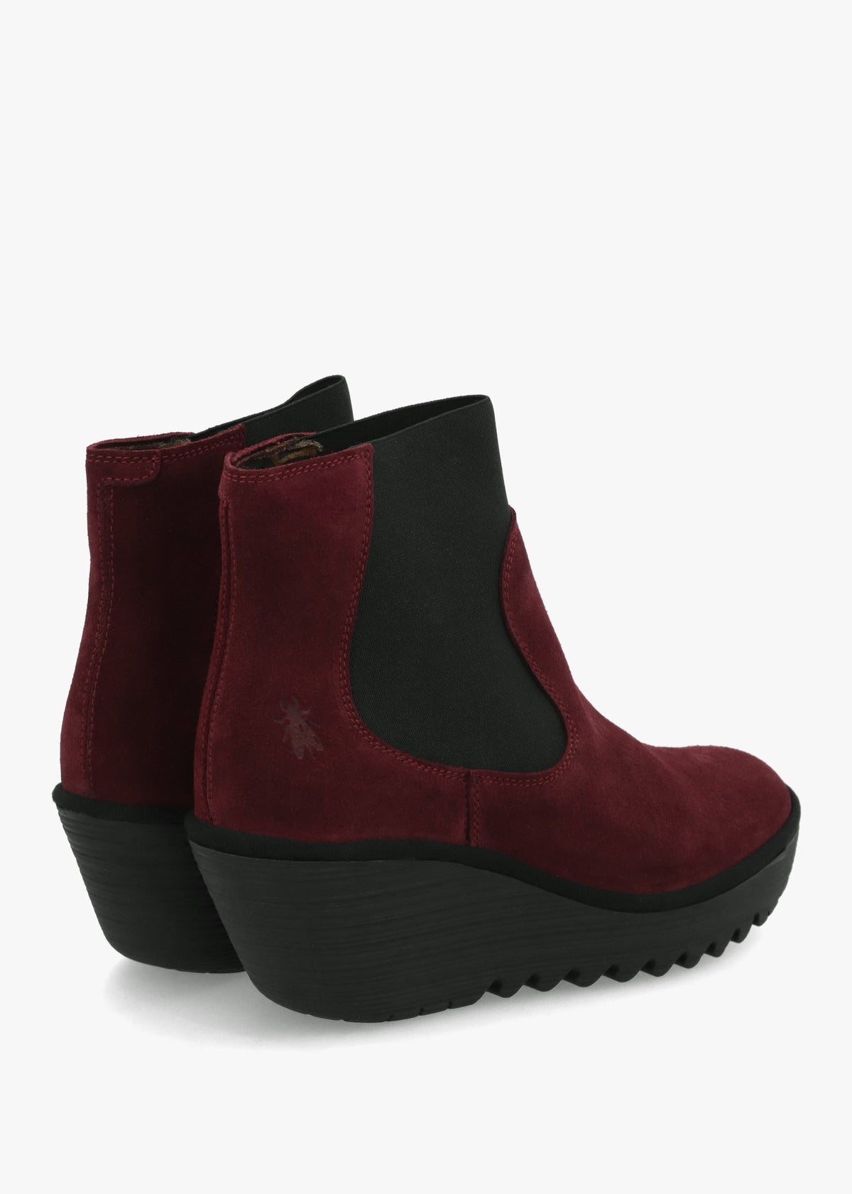 Yade Burgundy Suede Wedge Chelsea Boots