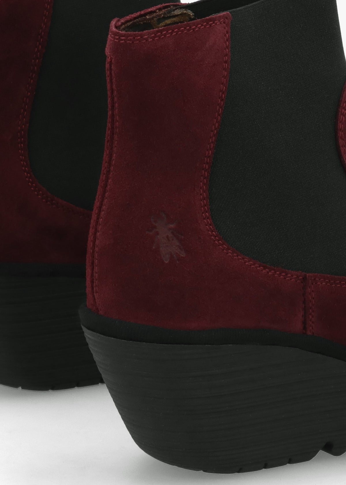 Yade Burgundy Suede Wedge Chelsea Boots