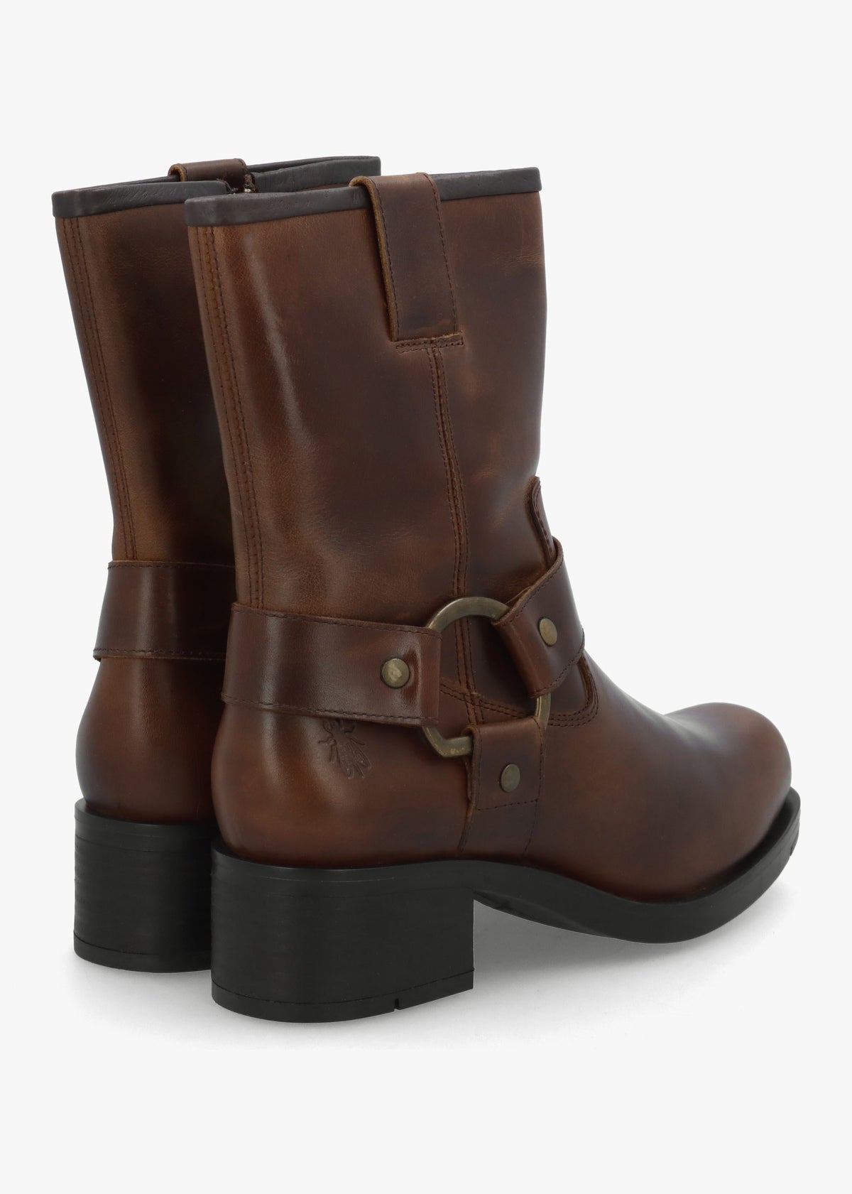 Reva Mocca Leather Chunky Western Boots