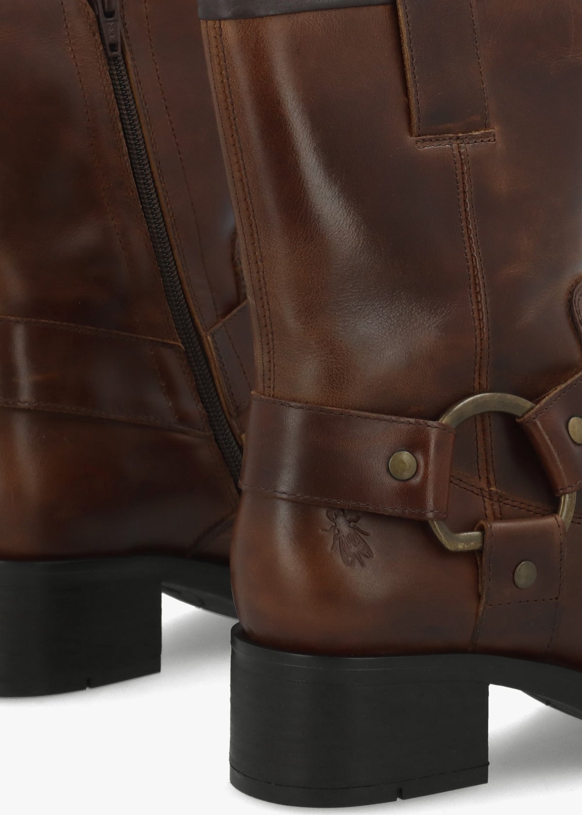 Reva Mocca Leather Chunky Western Boots
